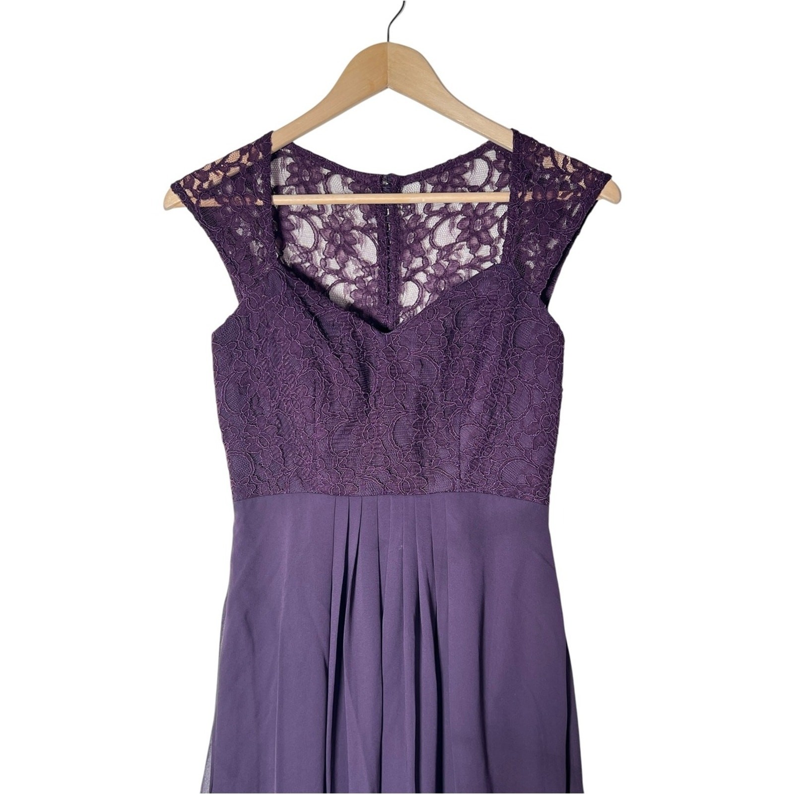 Bill Levkoff Deep Purple Lace Bodice Maxi Formal Gown size 2 B110