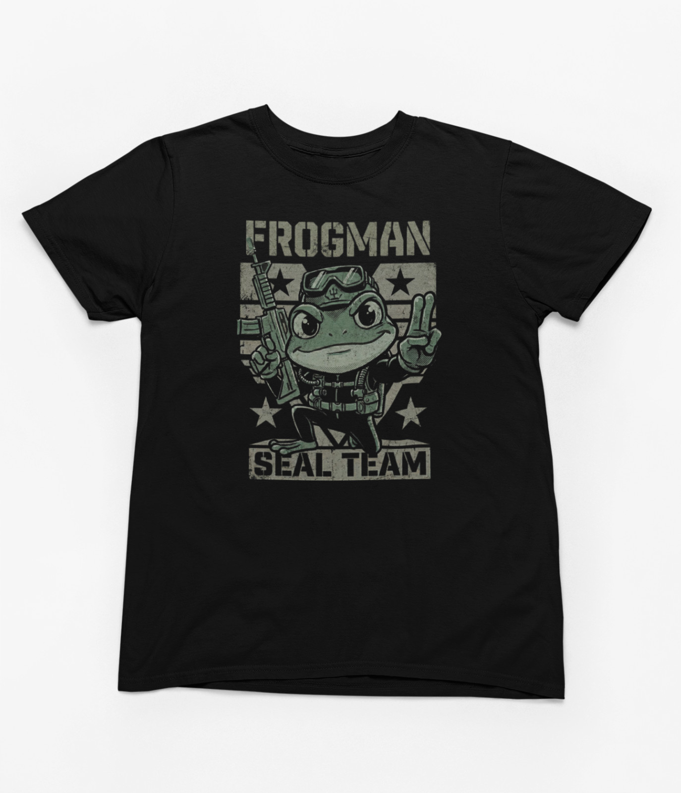 Frogman Navy SEAL Tactical Recon Frog Military M4A1 Carbine DEVGRU Funny T-Shirt