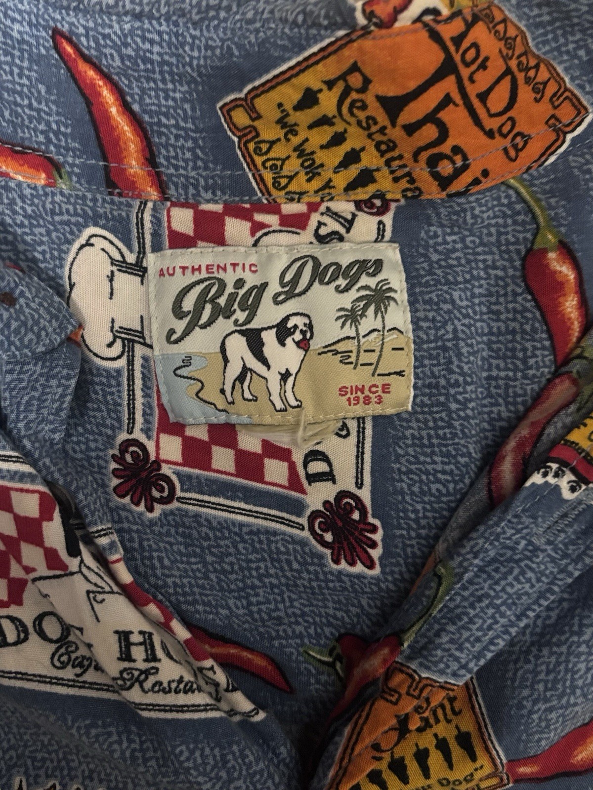 Vintage Big Dogs Chili Dog All-Over Print Camp Shirt