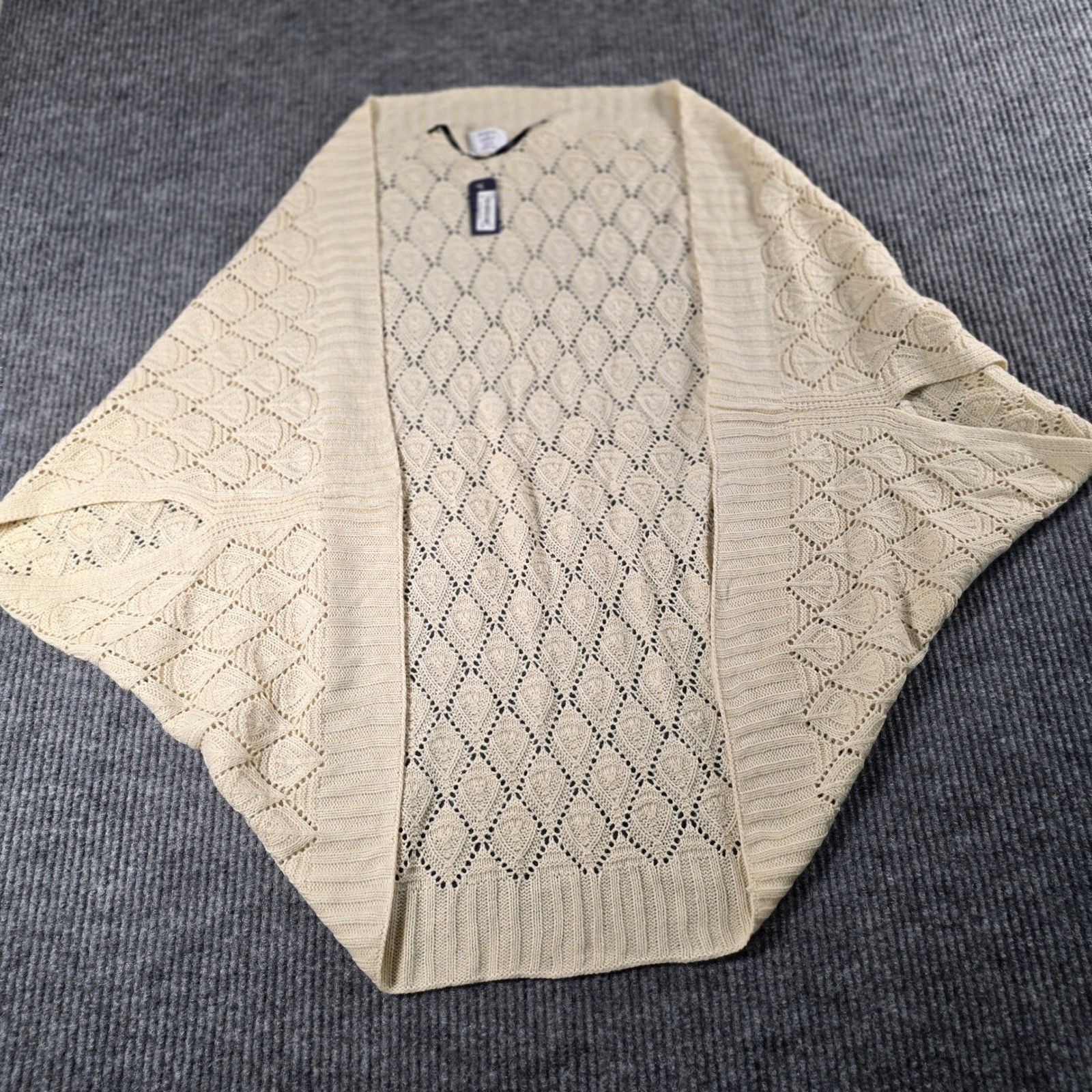 Melrose and Market Ivory Pointelle Knit Cocoon Cardigan Batwing Shrug NWT OS