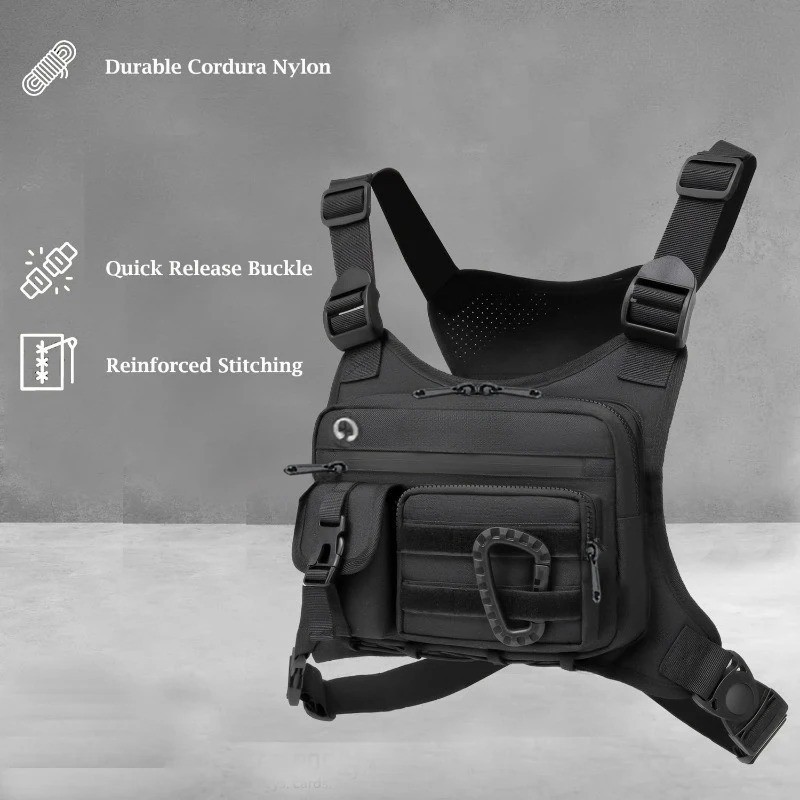 Sport Running Combat Chest Rig Bag Front Pouch Recon Kit Pack Protective Vest