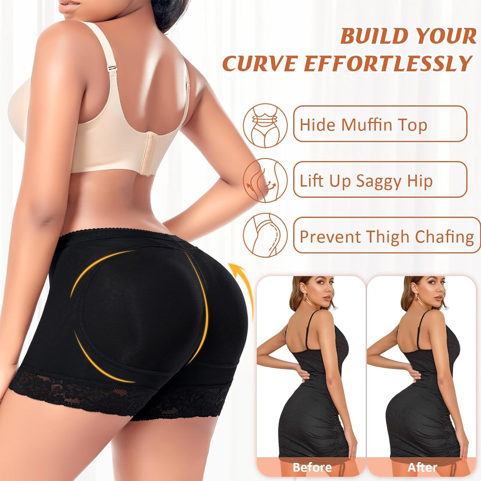 Thick Padded Butt n Hip Enhancer Body Shaper Girdle Girlshort Underwear Panties