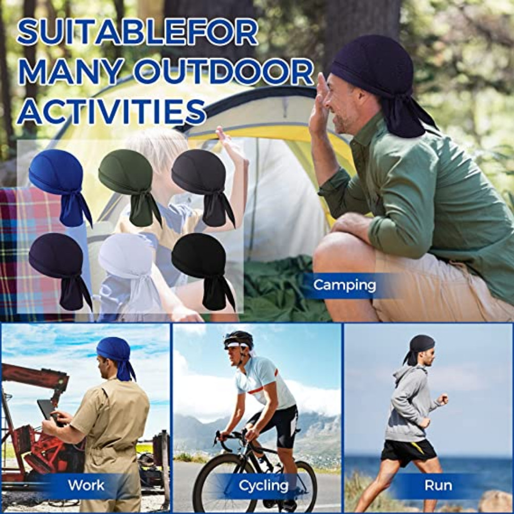 UV Protection Helmet Liner Skull Cap Dew Rags Head Wrap Beanie Hat for Men Women
