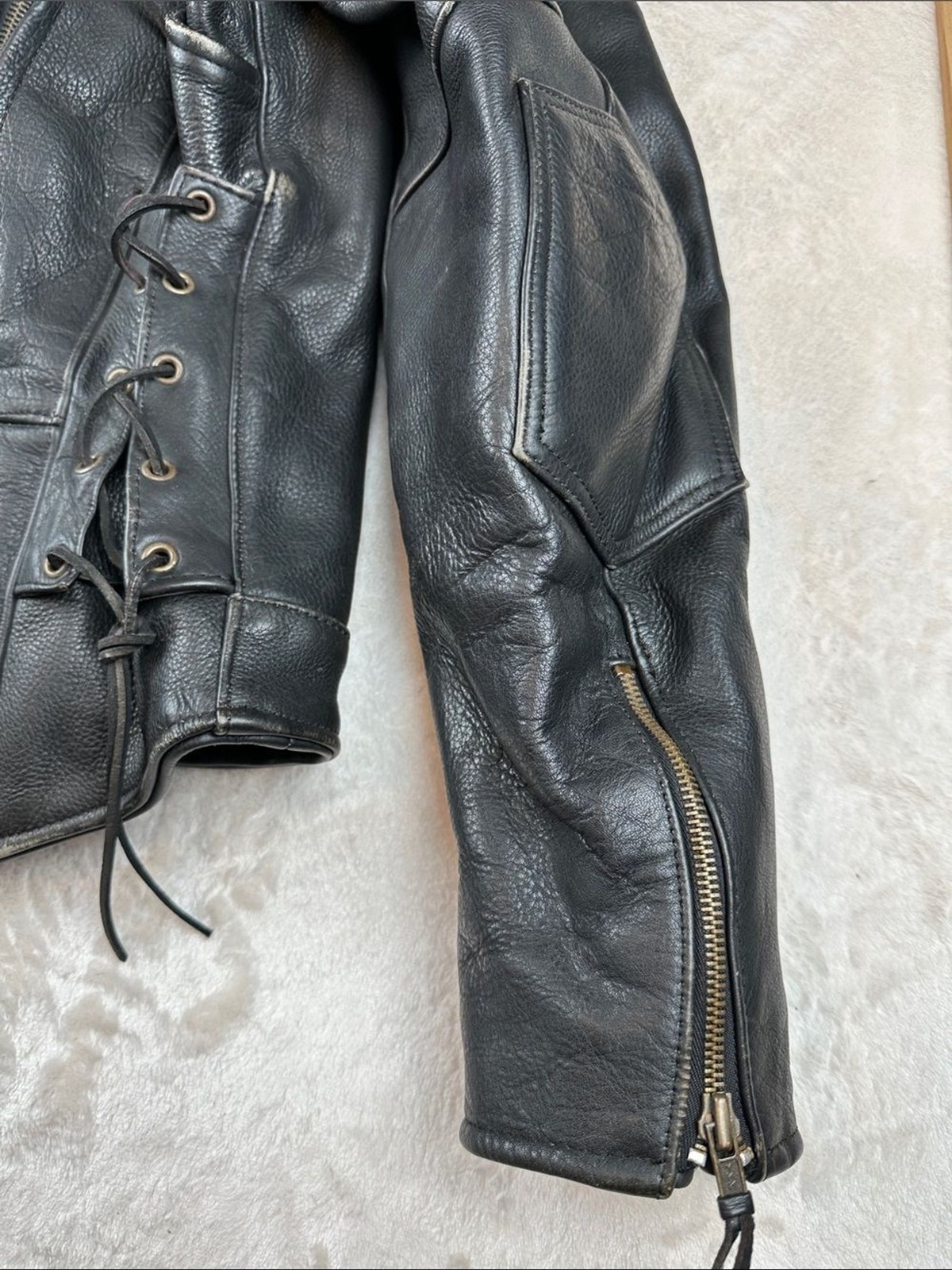 Leather King Mens 50 Black Leather Motorcycle Jacket Thinsulate Lined XXL |Biker