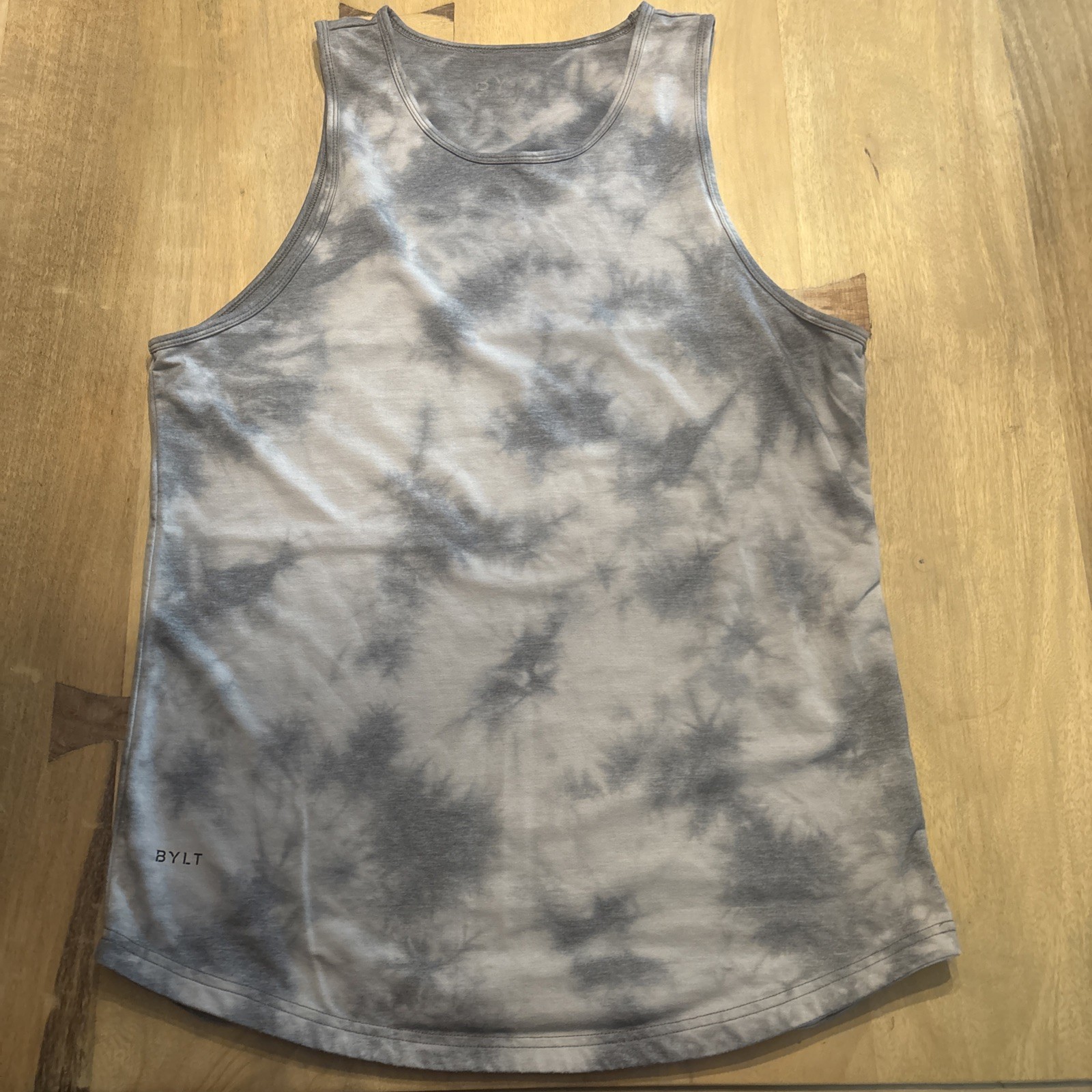 BYLT Drop Cut Premium Basics Tank – Grey Tie-Dye Men’s Size Large