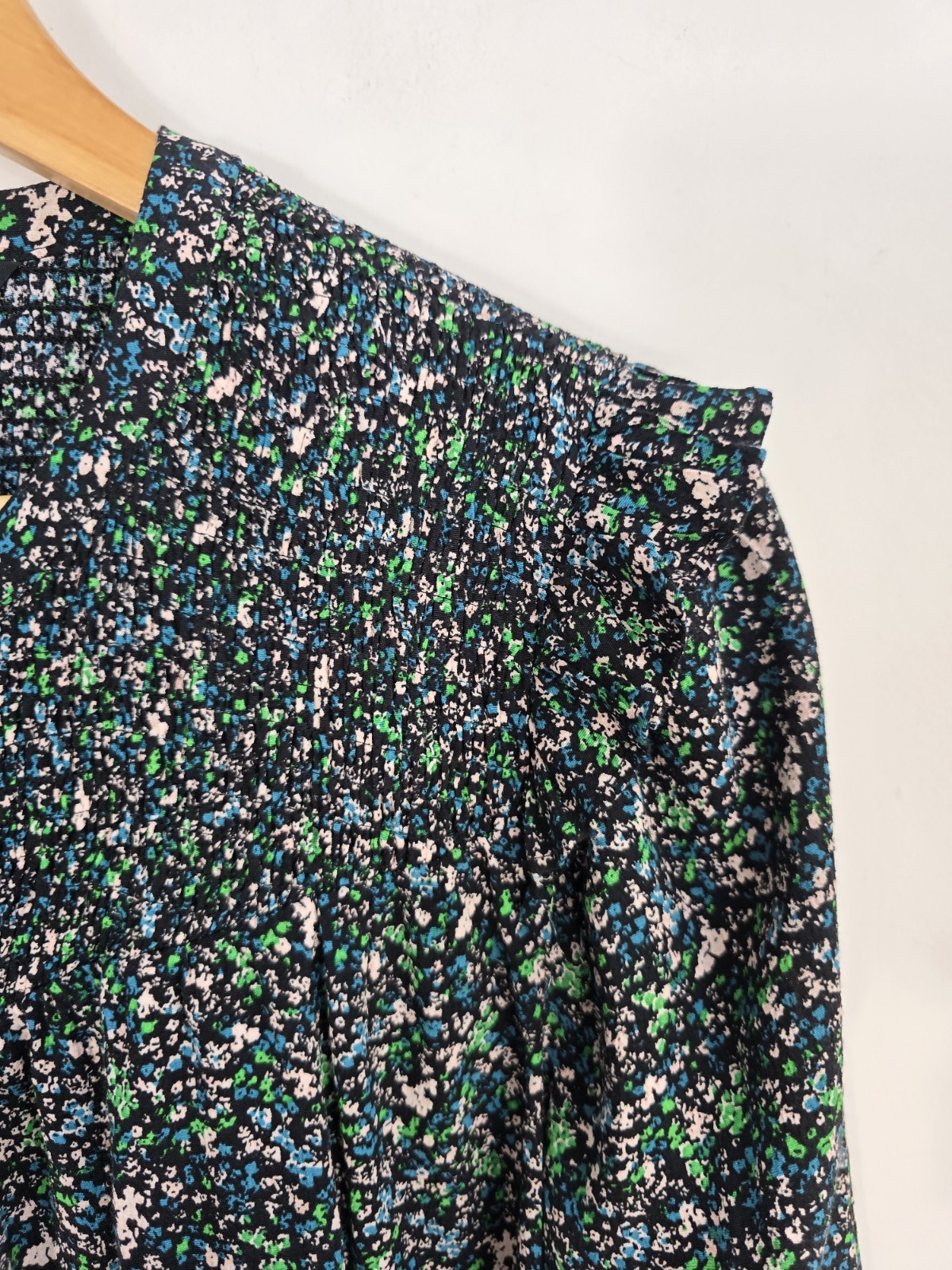Whistles Size 10 Blouse Blue Green Floral Print Long Sleeve Sleeve Womens Top