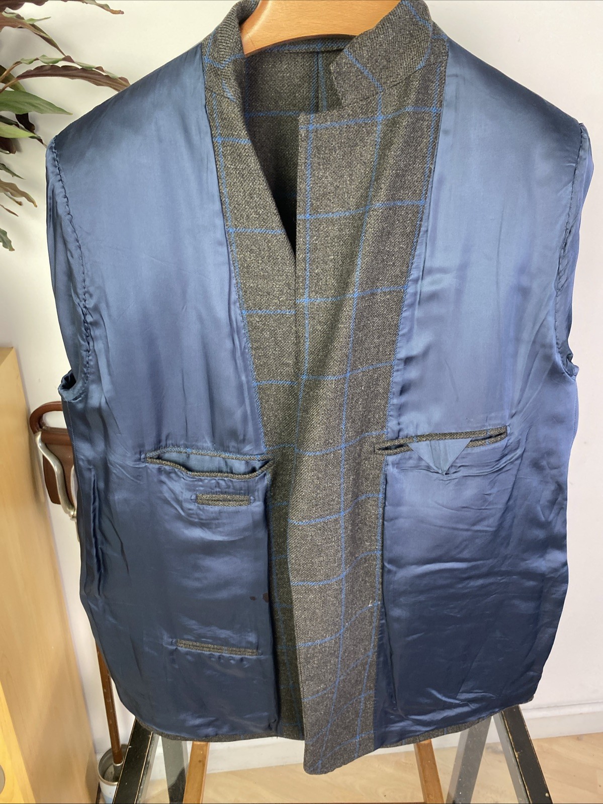 Walker Slater BESPOKE Tweed Handmade Windowpane Shooting Jacket (46R) Scottish