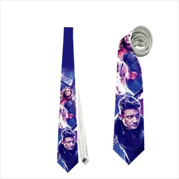 Avengers action comic hulk thor black widow captain america cosplay necktie