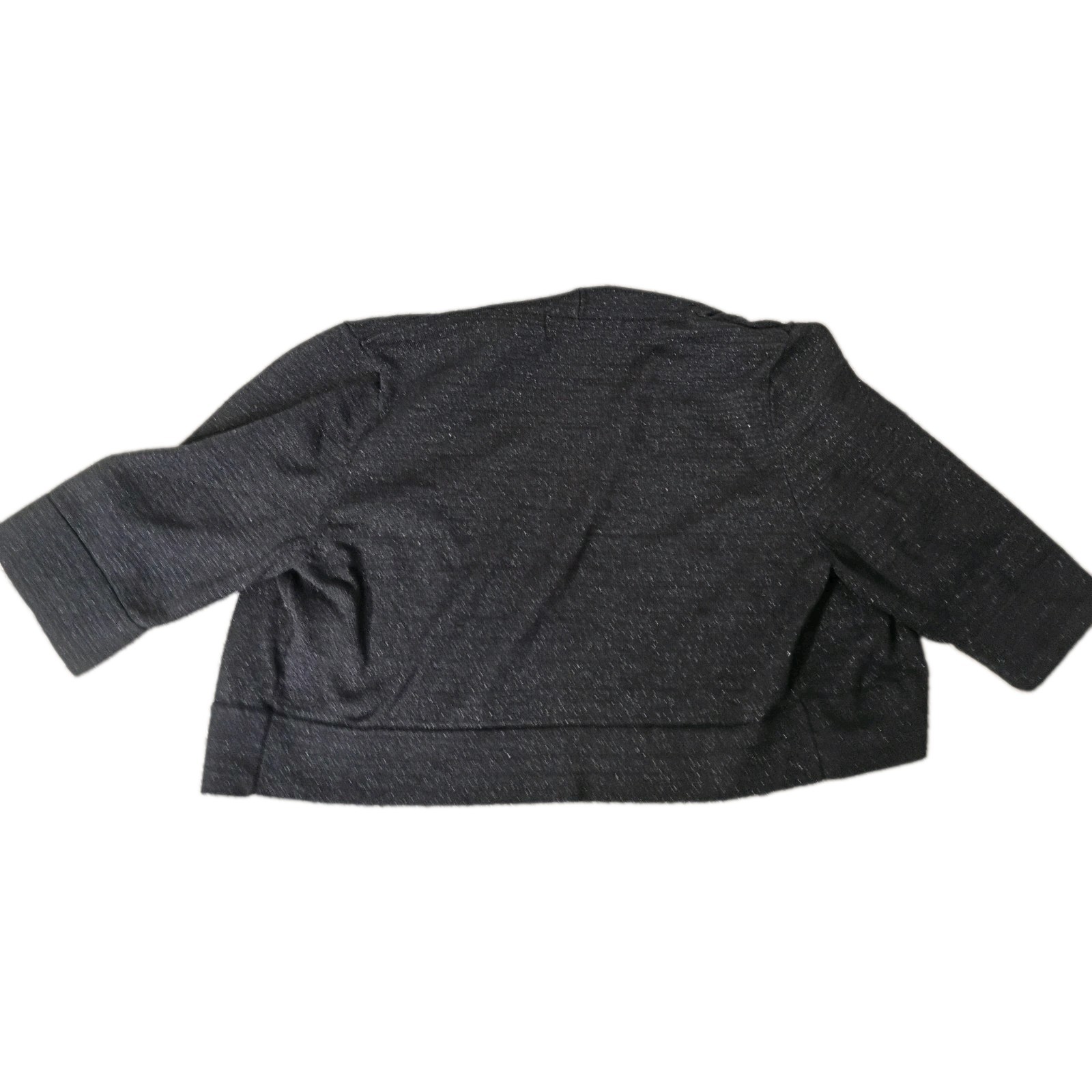 Jessica Howard Shrug S Small Black Metallic Glitter Shiny Knit Cropped Bolero