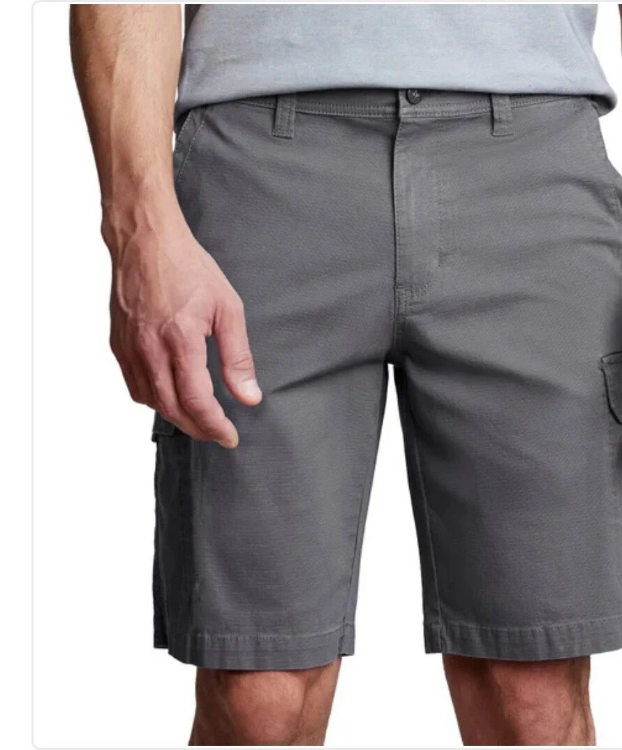 Copper and Oak Cargo Shorts Men 40 Ripstop Security Pocket Flex Waist Gray