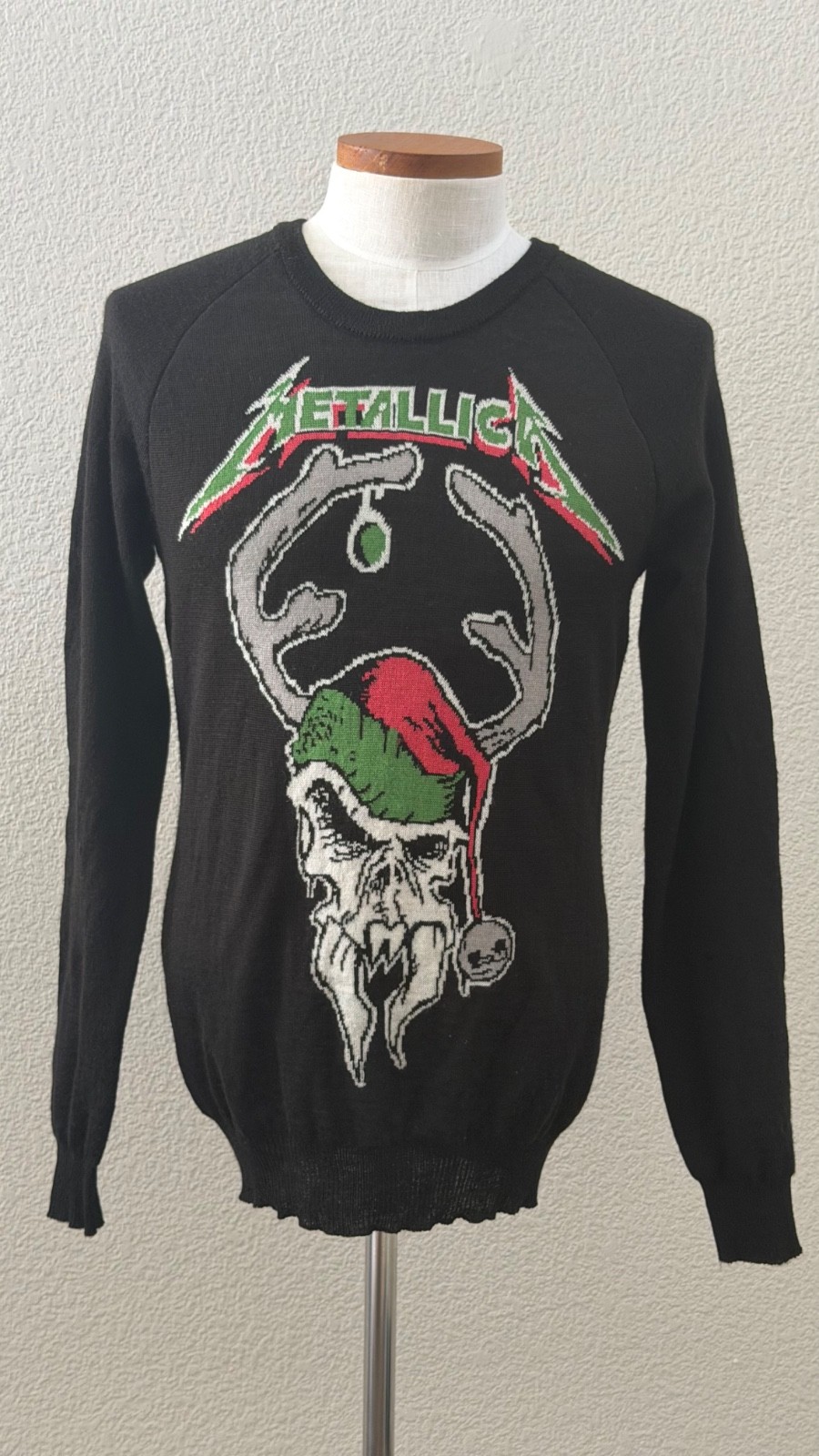 METALLICA Mens Sweater Sz XL Black Ugly Christmas Sweater Skull Wool Blend