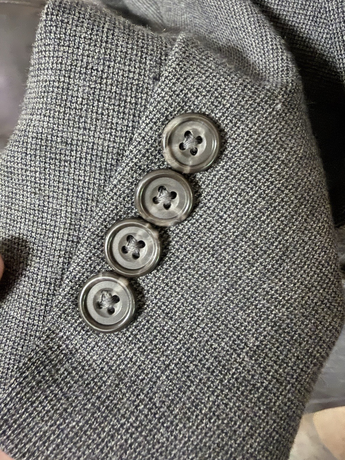 Oscar de la Renta Mens 42R Gray Birdseye 100% Wool Sport Coat Blazer Jacket