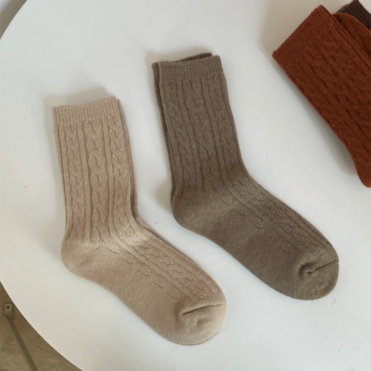 5 Pairs Wool Crew Design Knit Thick Soft Warm Fuzzy Color Girl Women Boots Socks