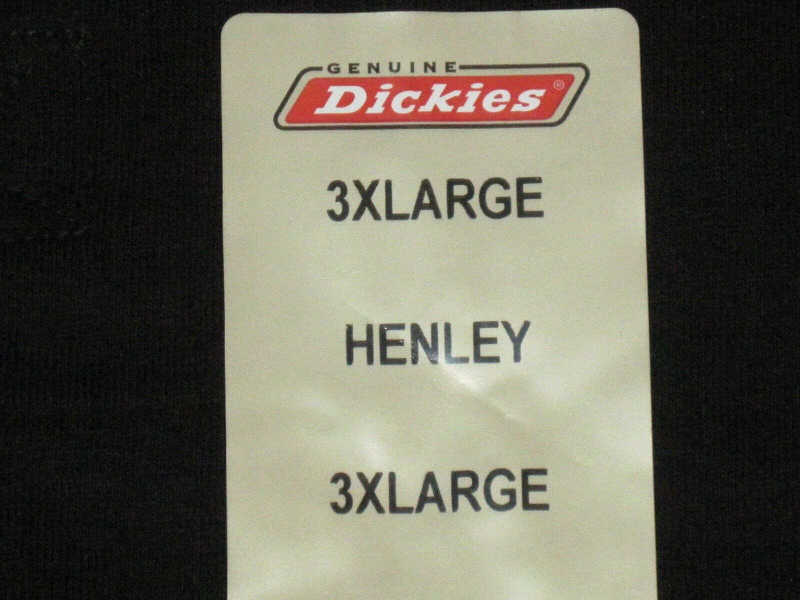 Big & Tall Dickies Black Heavyweight 3 Button Henley T-Shirt Size 3XL NWT
