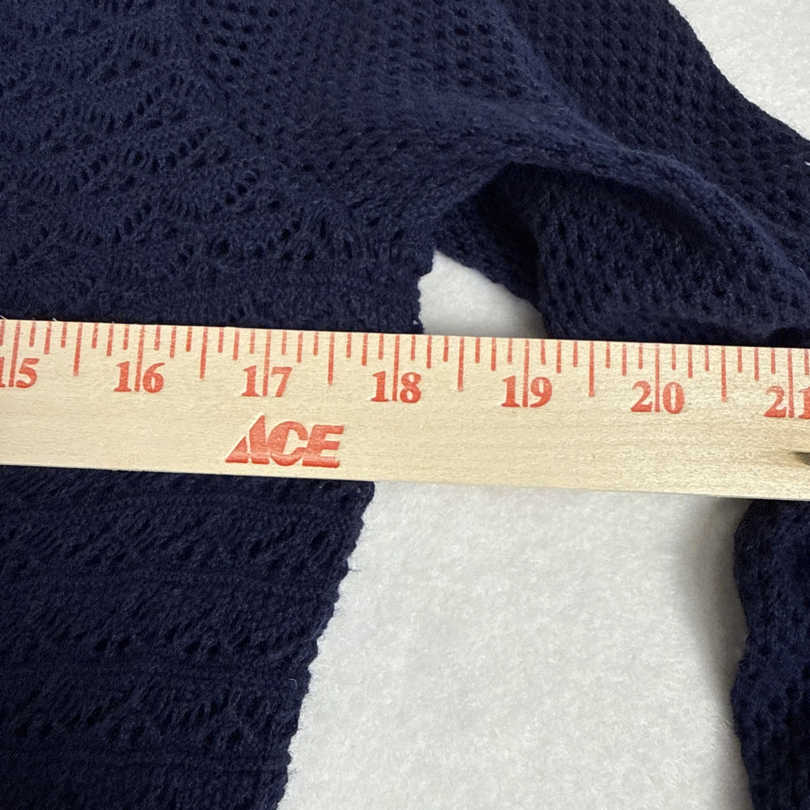 Lilly Pulitzer Athena Crochet Tunic Coverup M Navy Lined Pom Pom Hem Beach Swim