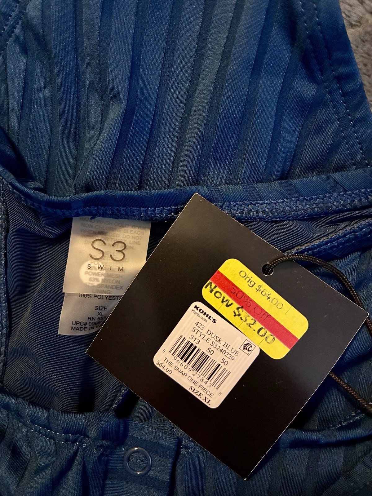 One Piece Swimsuit, XL, NWT
