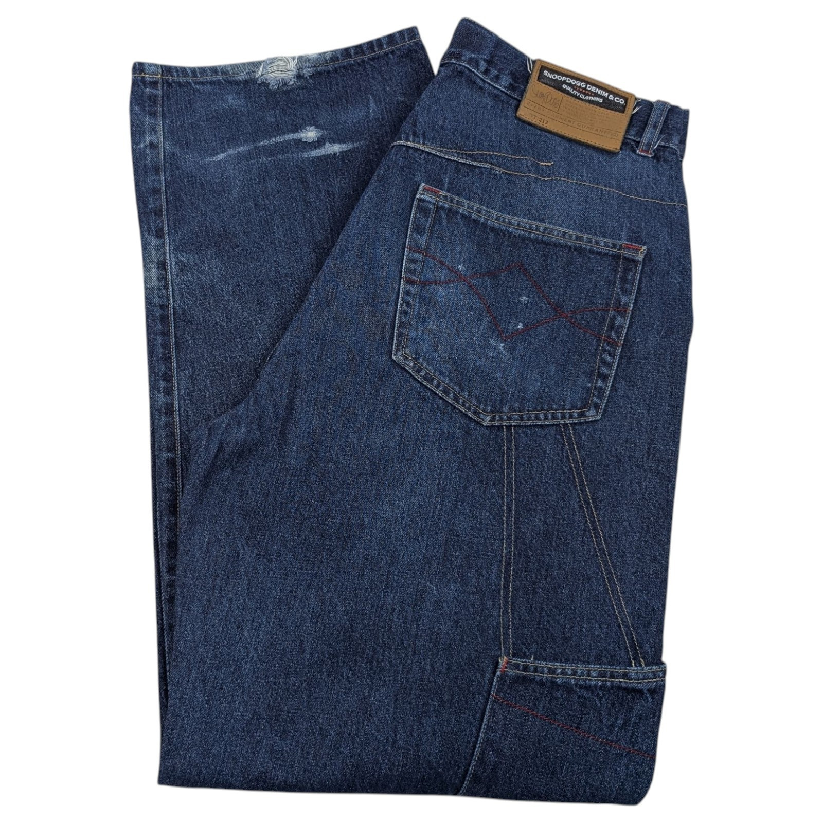 Vtg SNOOP DOGG Baggy Hip Hop Men’s 32 Blue Denim Jeans Embroidered Y2K *READ