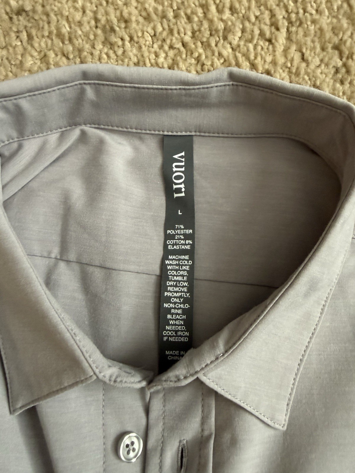 NWT Vuori Long Sleeve Bridge Button Down Large