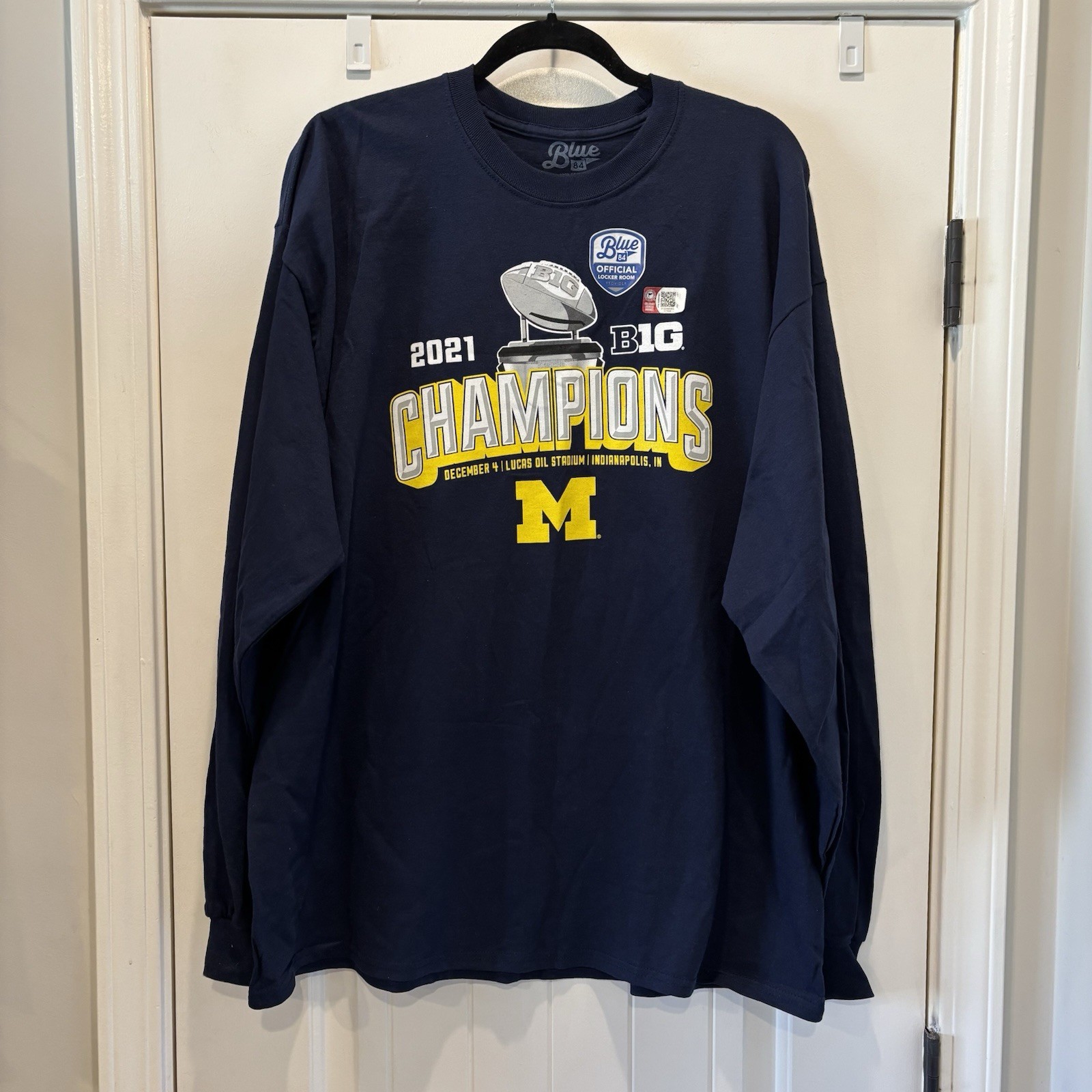 Blue 84 University Of Michigan 2021 Big 10 Champions T-Shirt Blue Size XXL Y2K