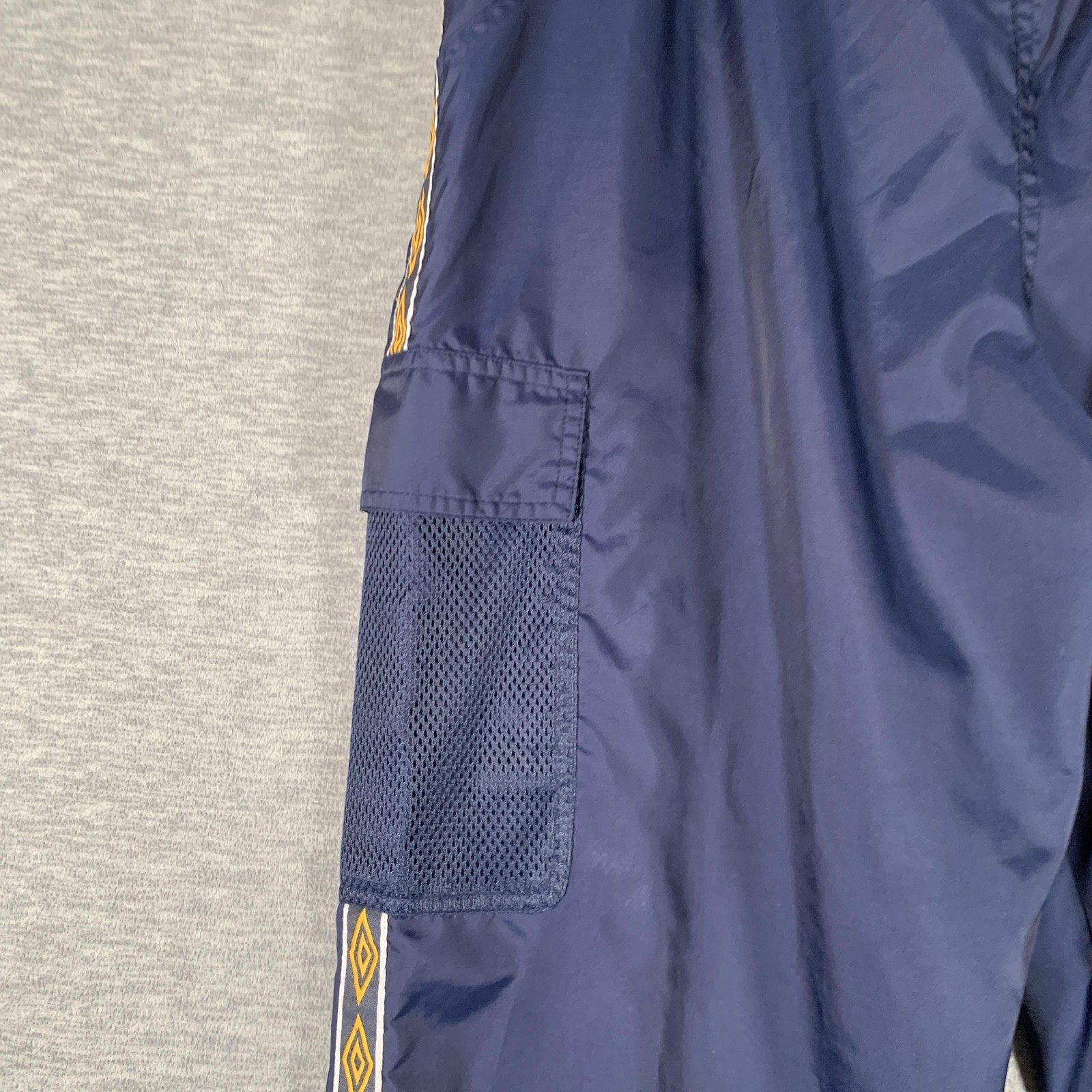 Umbro Pants Mens Large Blue Track Pants Soccer Cargo Mesh Logo UM18001