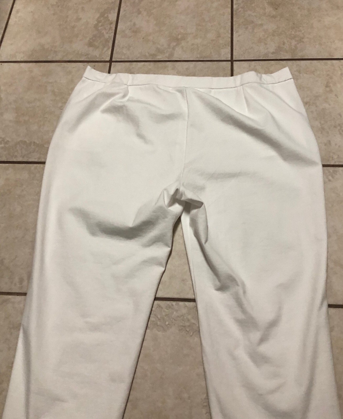 NWT EILEEN FISHER “3X” WHITE ORG COTTON BLEND PONTE HI WAISTED ANKLE PANTS $178