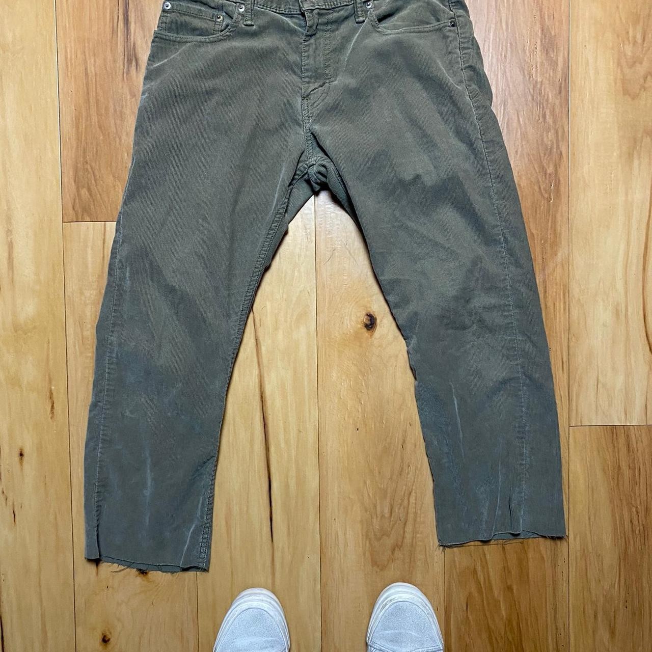 Levis Corduroy Pants Men’s 30X24 Dark Green 514 Straight Leg Stretch