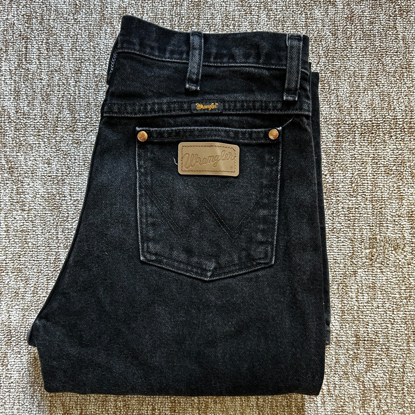Wranger 936WBK Jeans Mens W32 L30 Black Regular Fit Straight Leg Denim