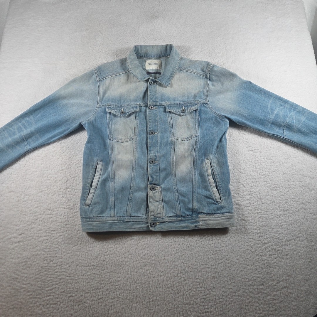 Scotch & Soda Denim Jacket Womens XL Stone Washed Blue