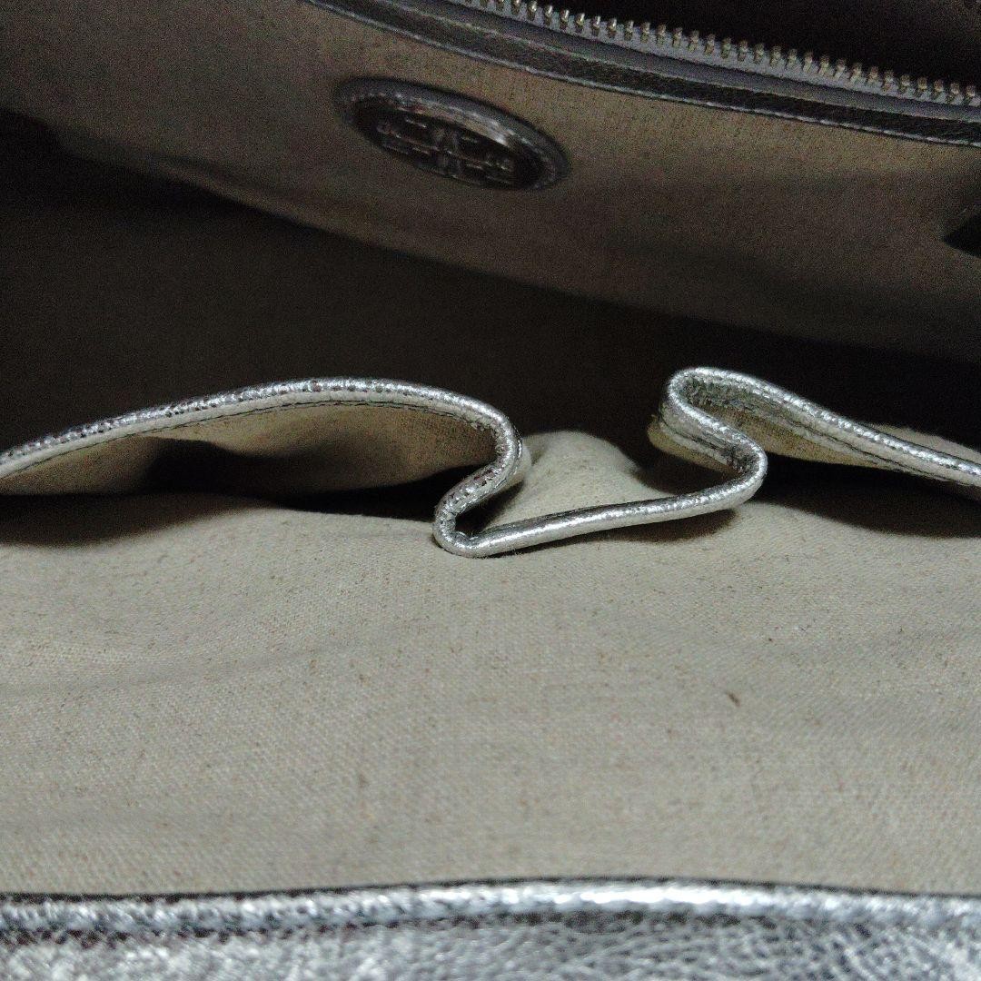 Tory Burch Tote Bag Silver Ella Large Capacity Canvas Mother