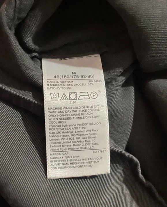 Gap Longsleeve Gray Collard Blouse Size Medium