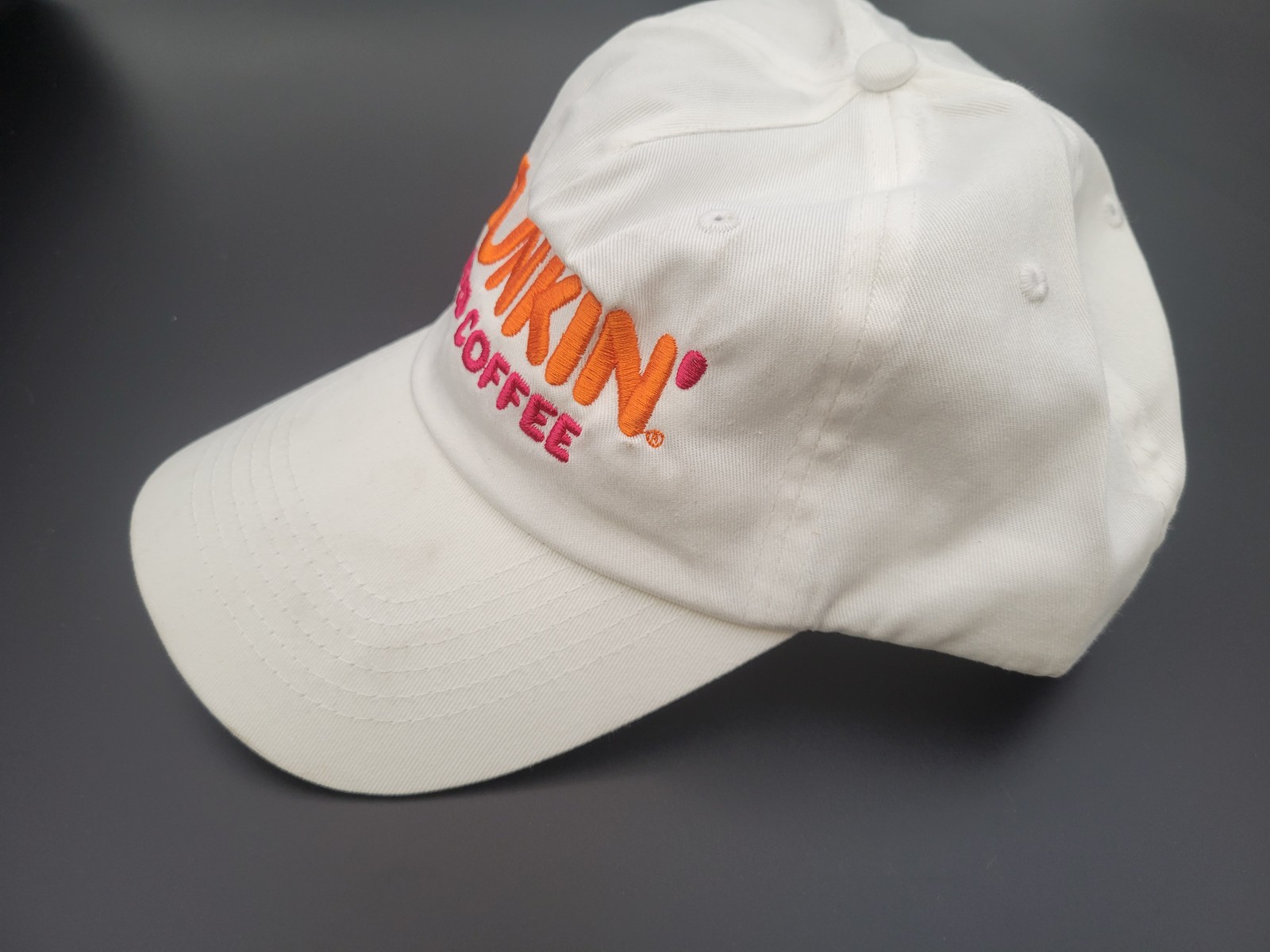 Dunkin Doughnuts AN#96864 White Logo Baseball Cap One Size Fits all Cap