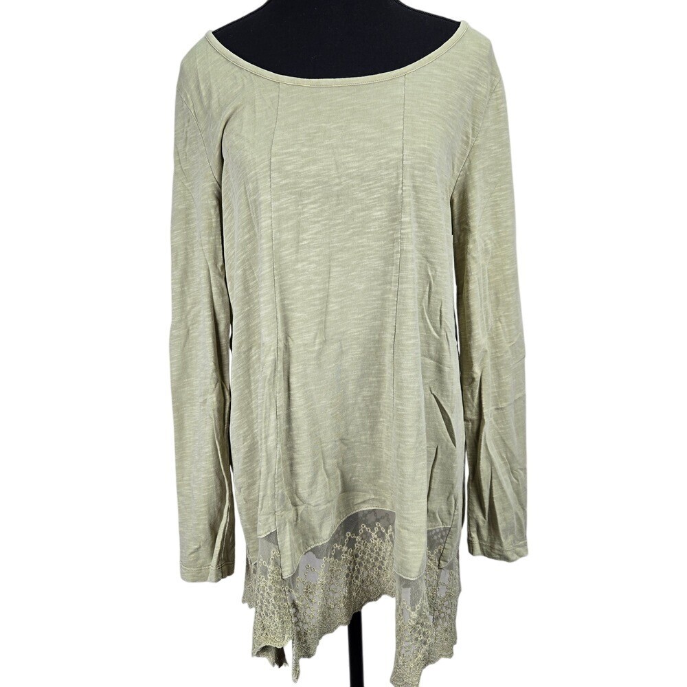 Soft Surroundings Women Tunic Size Medium Embroidered Lagenlook Boho Hankerchief