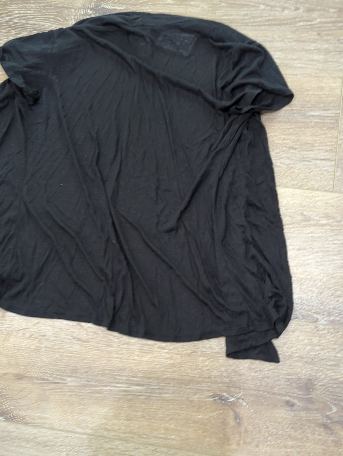 JKLA Open Front Light Weight Cardigan Black Size Medium Sheer Short Sleeve