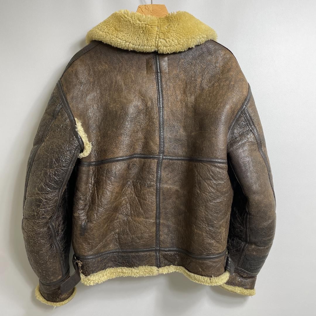 AVIREX TYPE B-3 Military Jacket Blouson Coat Men Size 38 Brown Genuine
