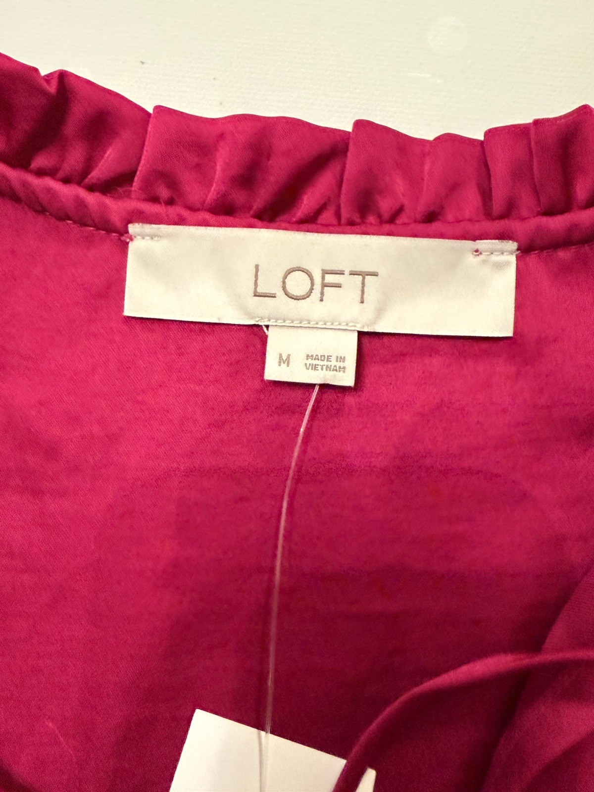NWT Loft Blouse size M Raspberry Long Sleeve satiny office teacher 2023