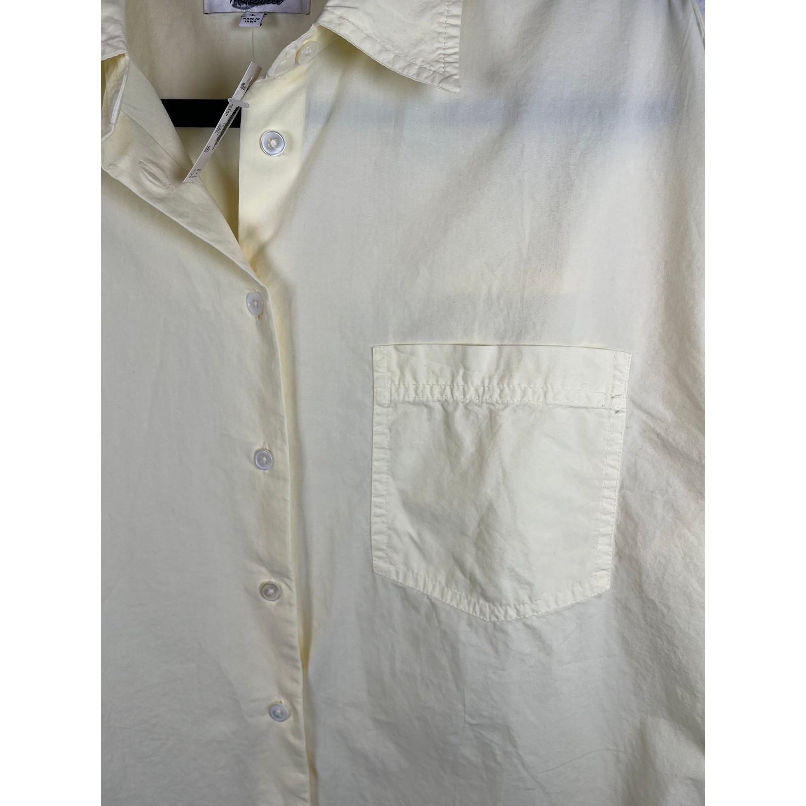 NWT Madewell The Easy Shirt in Poplin Sheer Pineapple Yellow XXS
