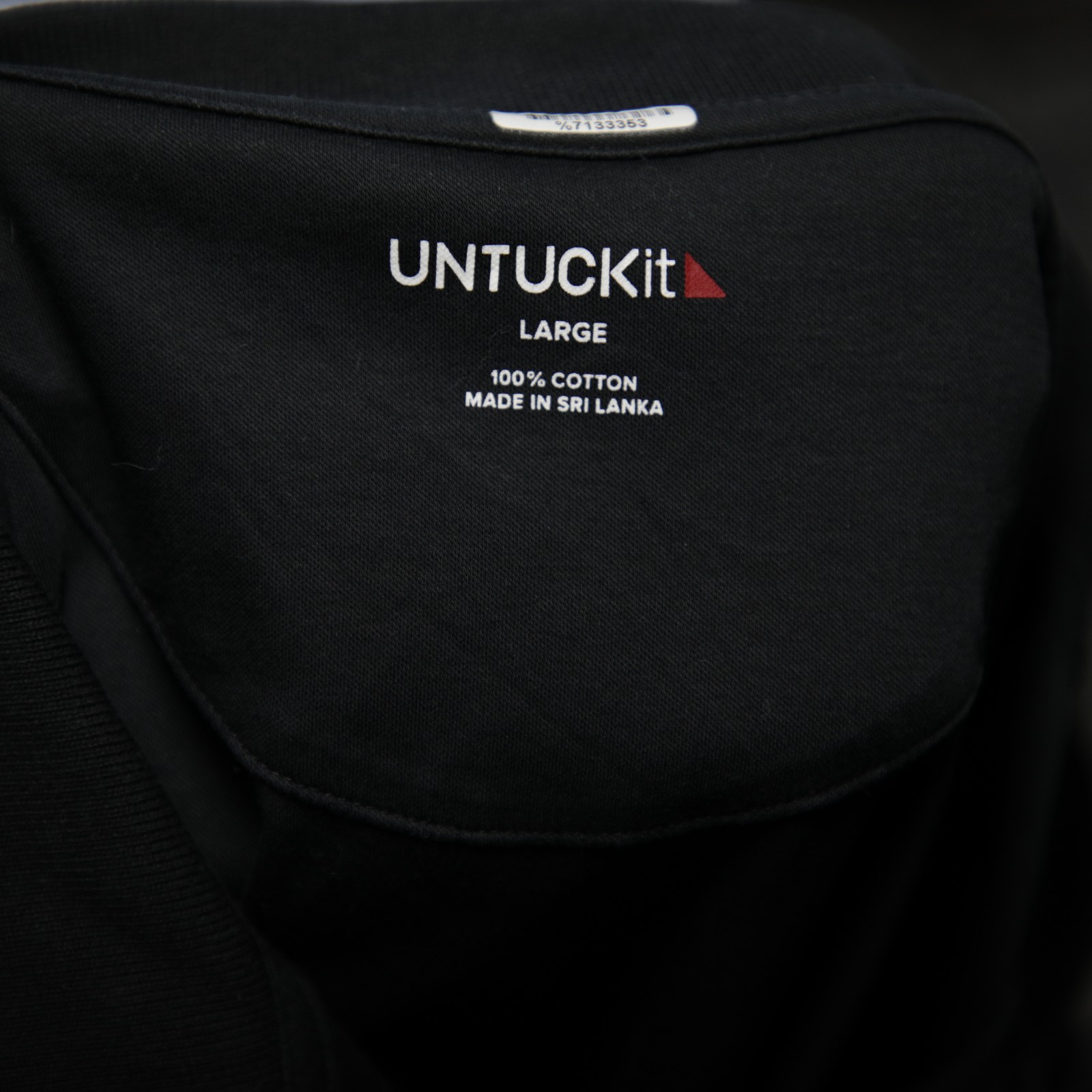 UNTUCKit Polo Shirt Mens Large Black Short Sleeve Casual Cotton Made Sri Lanka