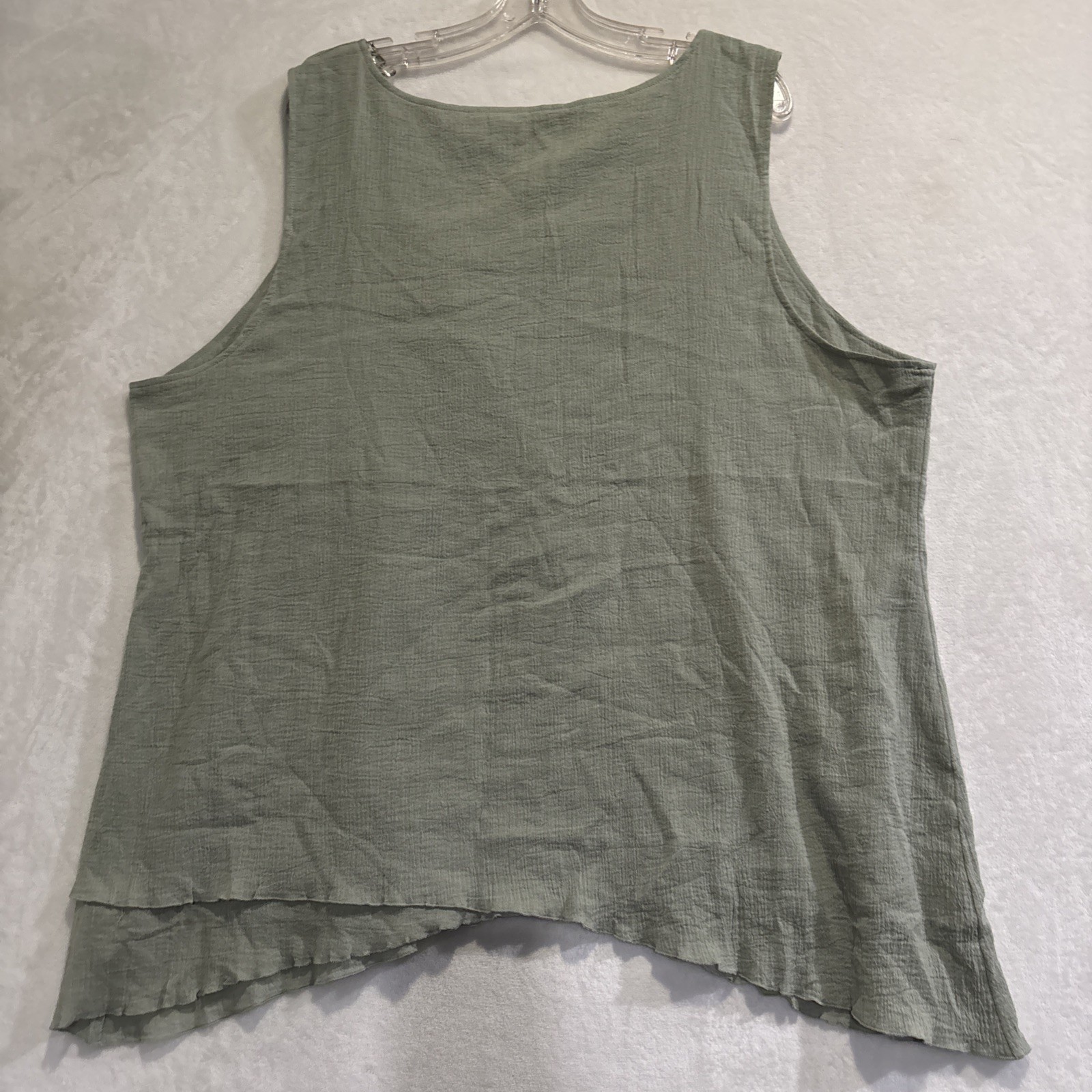 Soft Surroundings Cotton Gauze Layered Tank Top Asymmetric Hem Lagenlook 2X
