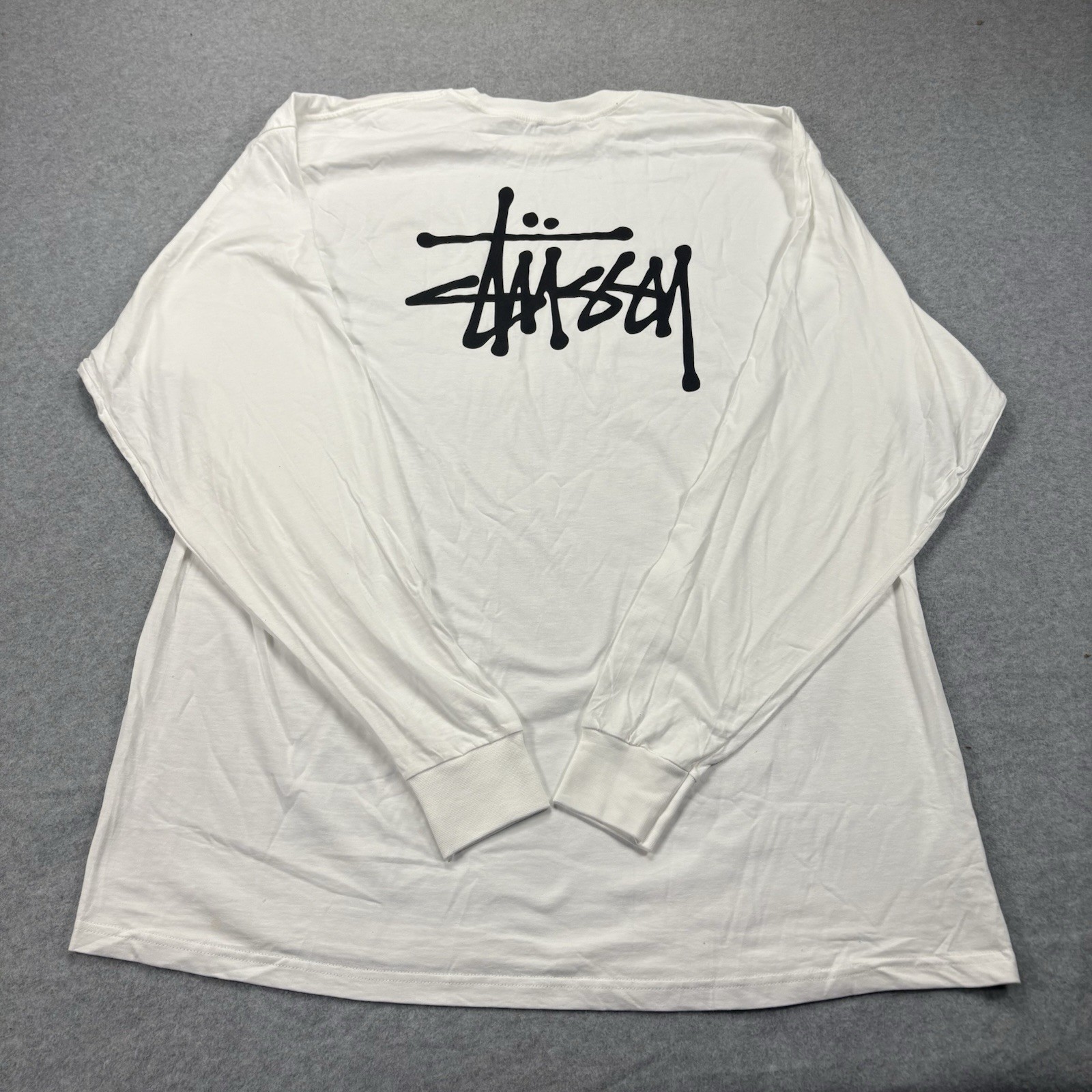 Stussy Basic Stüssy Long Sleeve T-Shirt Mens XXL White Double Sided