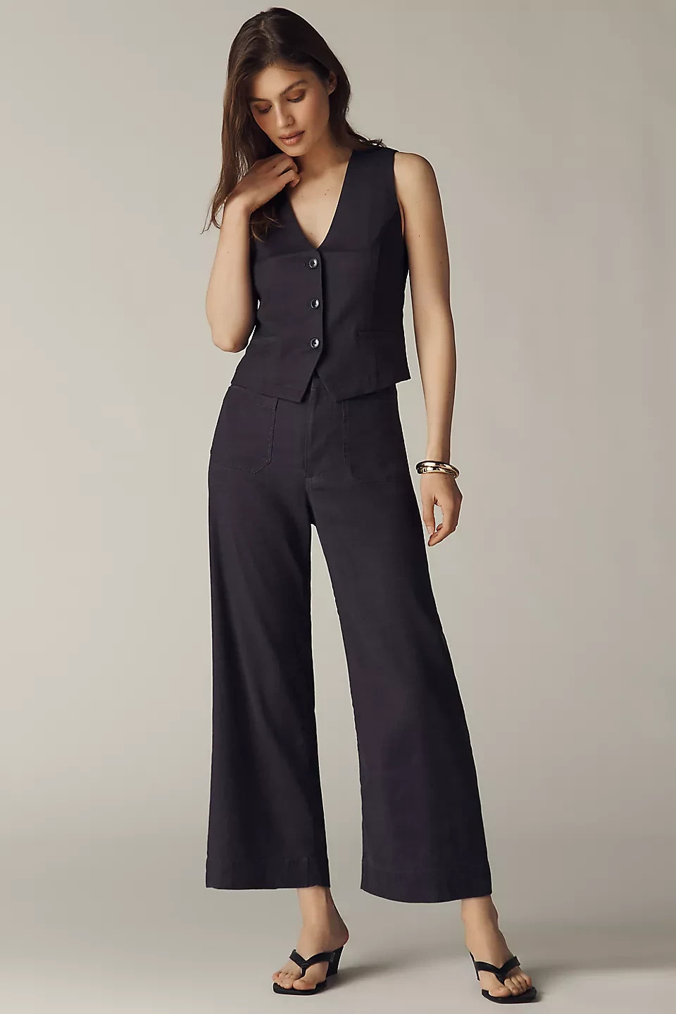 Anthropologie – Colette European Linen Stretch Wide Leg Pants