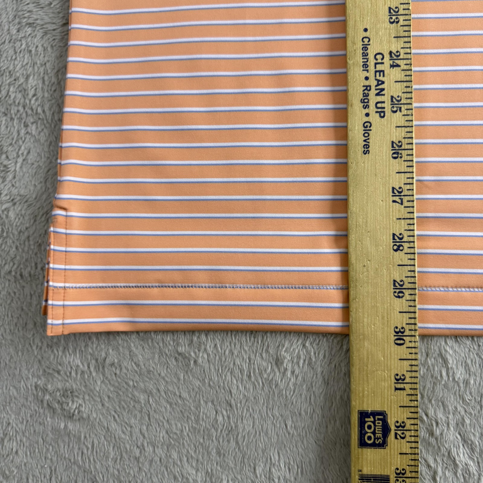 Peter Millar Polo Mens Large Orange Stripe Summer Comfort Golf Stretch Logo
