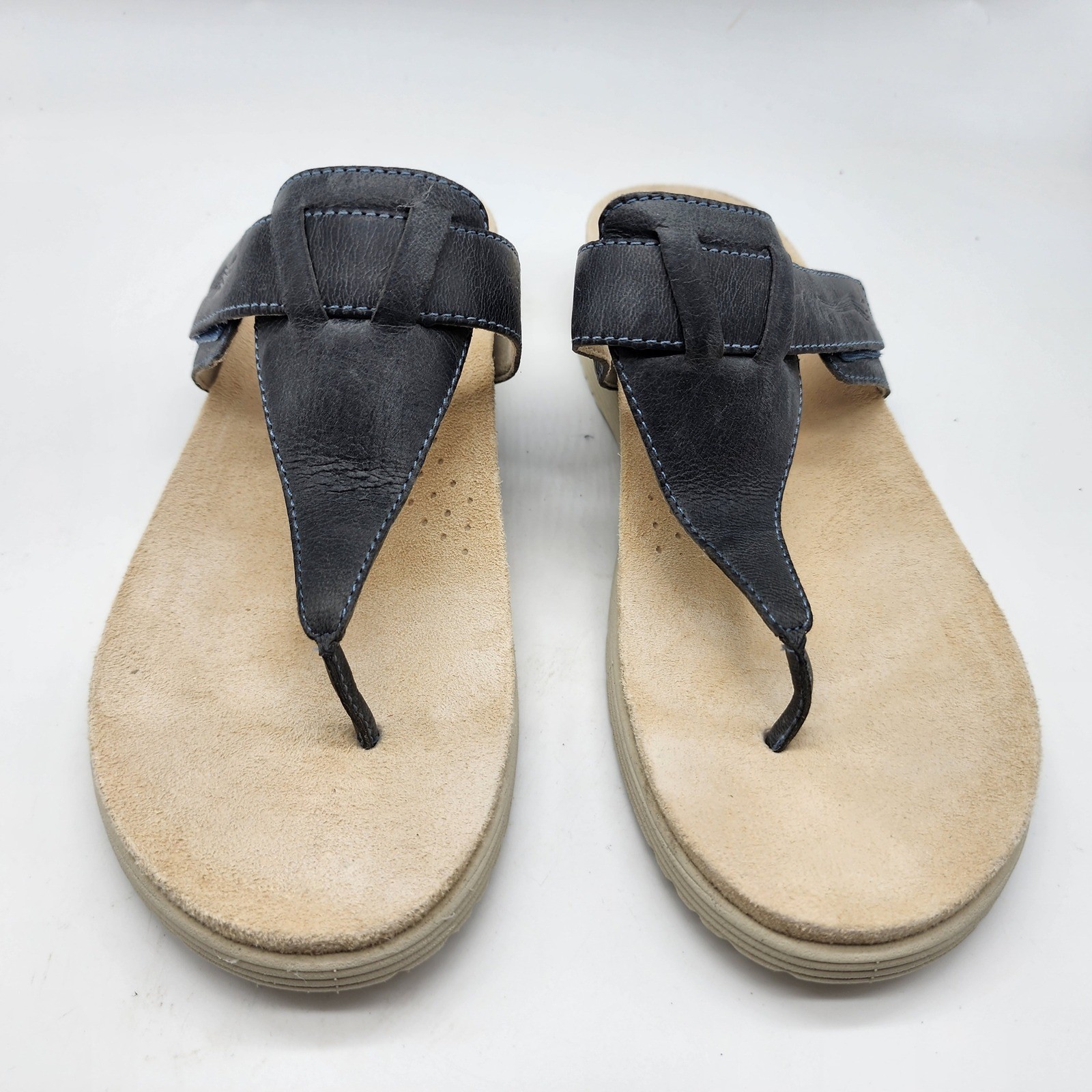 Dansko Cece Thong Sandals Womens 40 US 9.5-10 Blue Leather Comfort Orthotic