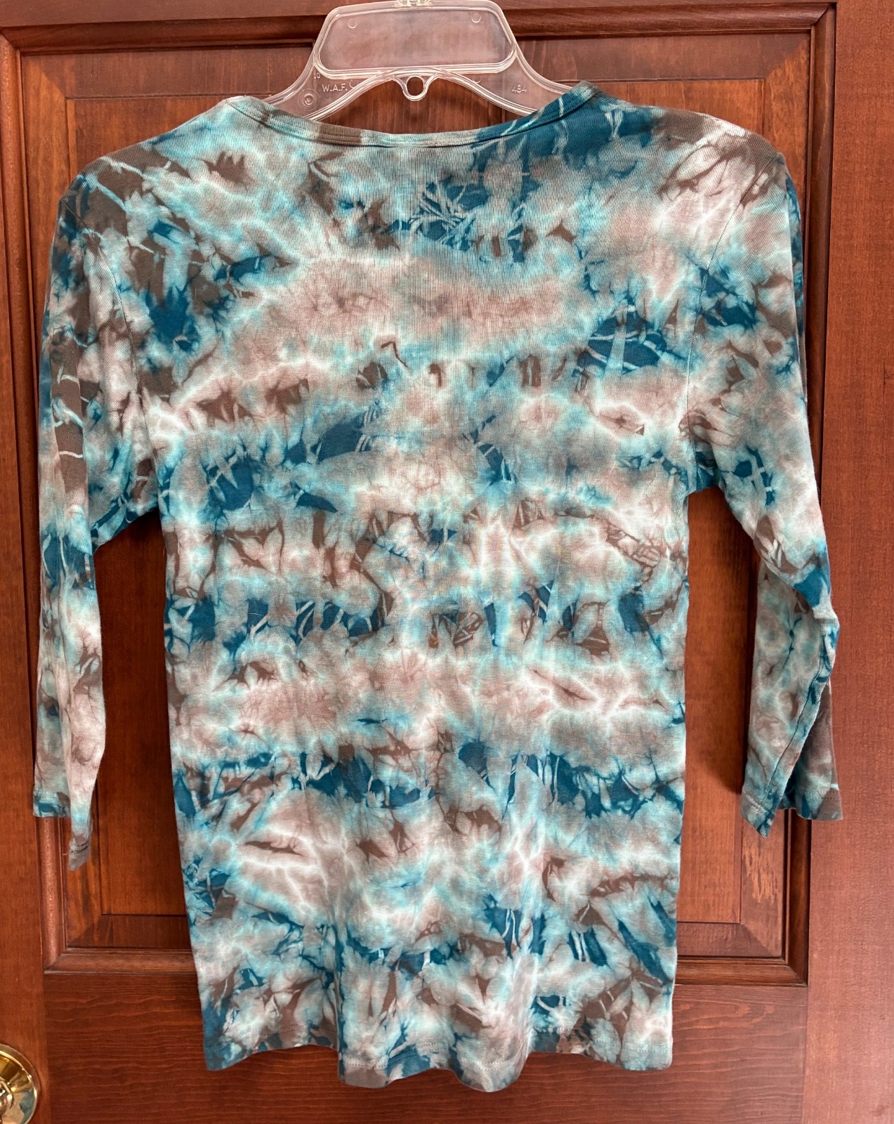 Glima Mottled Tie Dye Turquoise Brown Y2K VTG 90s Shirt Sz M w Tag