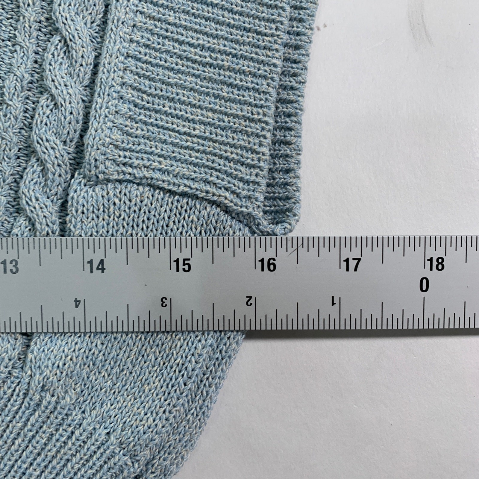 Zara S Womens Dusty Blue Cropped Cableknit Pull Over Vest Crewneck