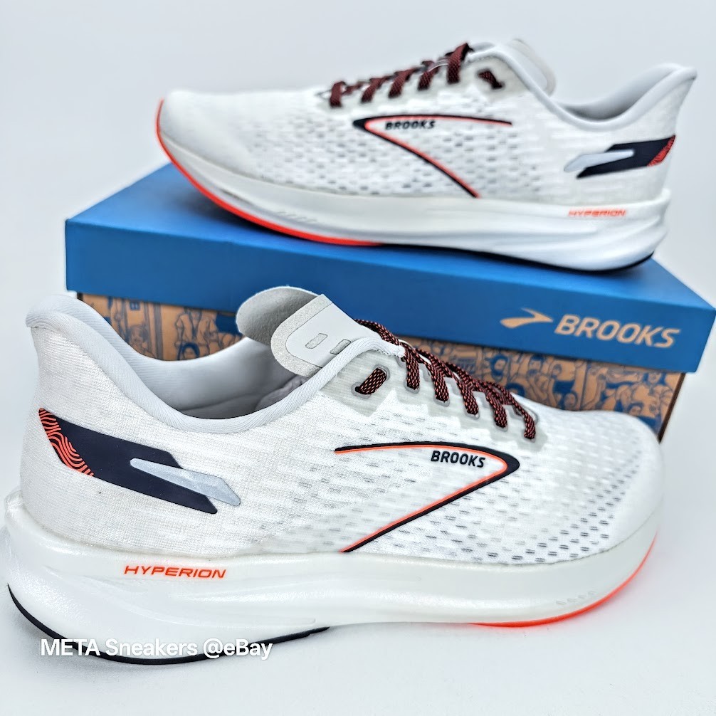 Brooks Hyperion US 13 Men’s White Black Orange Speed Lightweight Neutral Run New