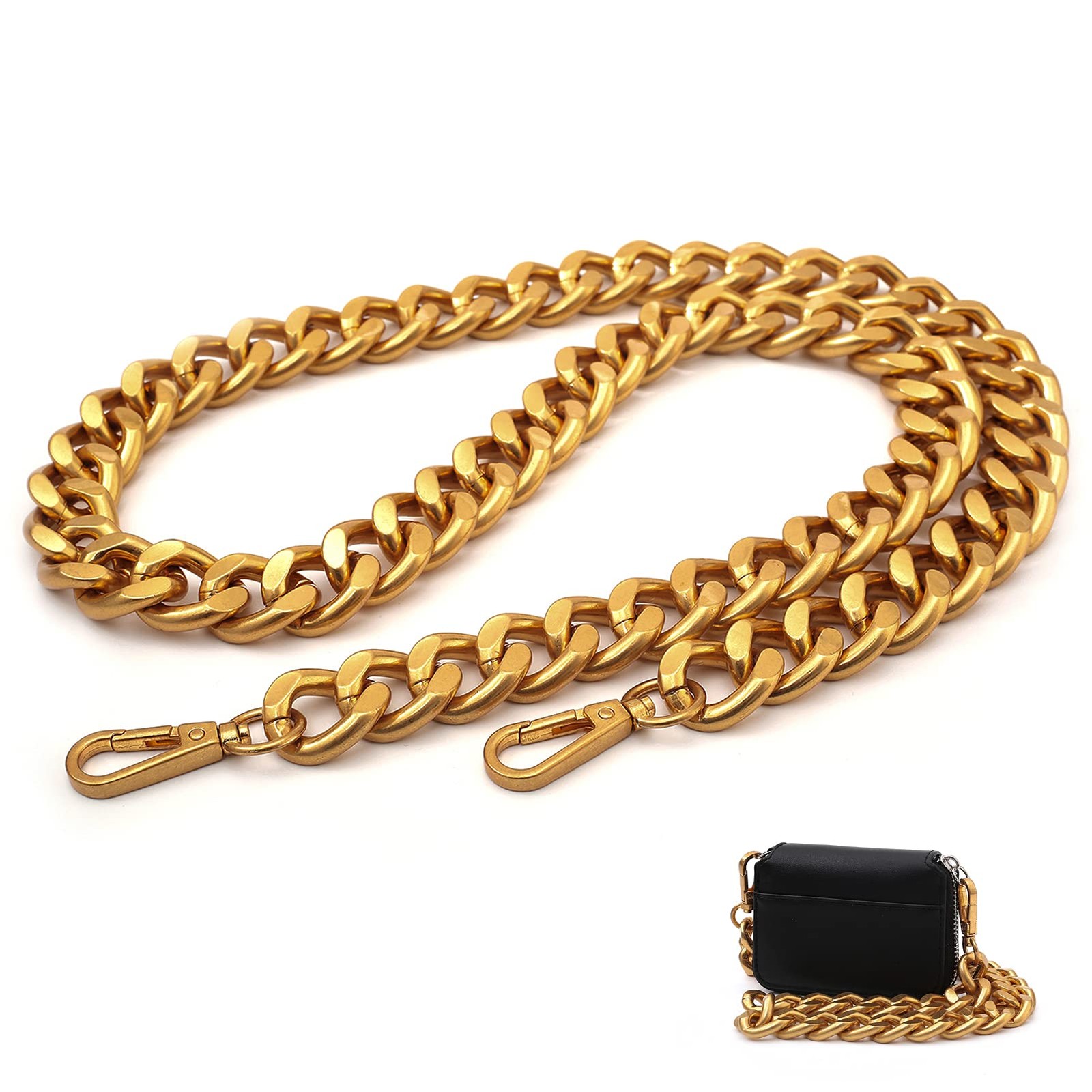 Yichain 42”Substantial Big Metal Cross-Body Chain Purse Strap Replacement for