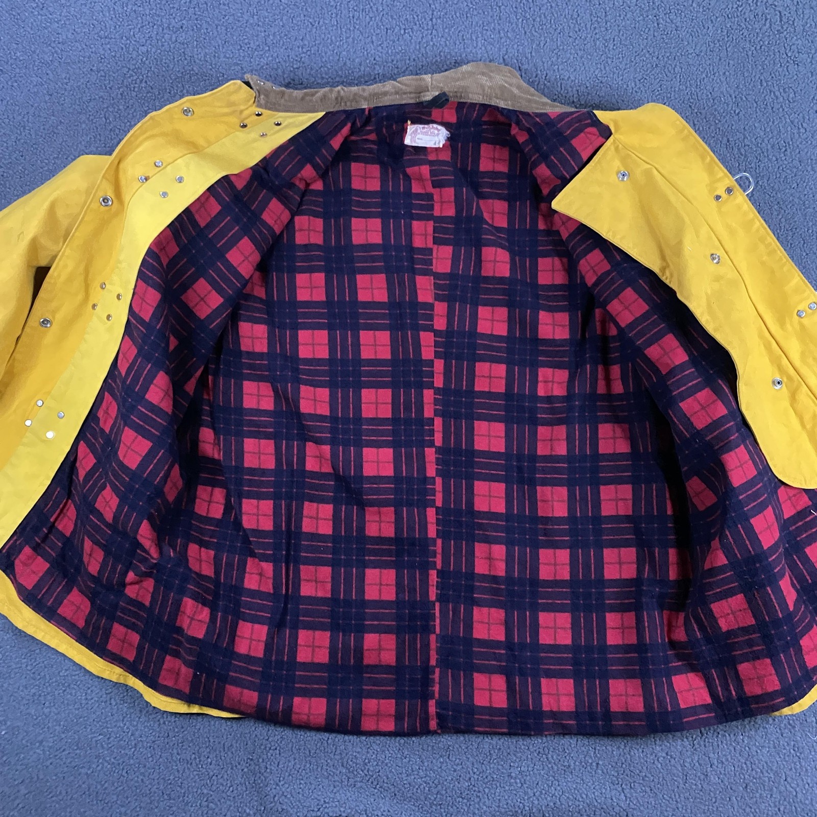 The Globe MFG Fireman Jacket Mens 44 Plaid Lined Lobster Clasp True Vintage USA