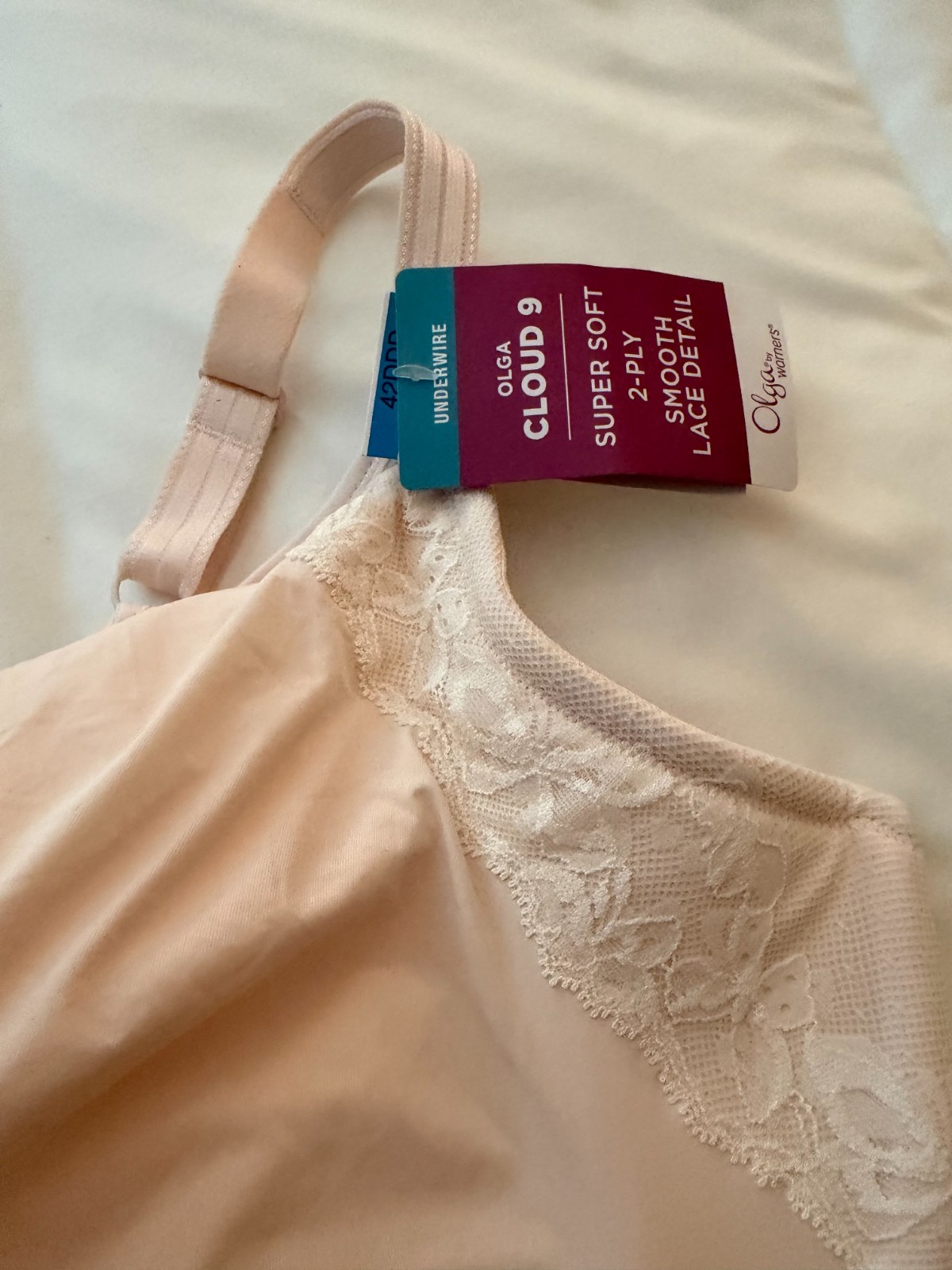 Olga Cloud 9 GI8961A Underwire Minimizer Lace Detail Bra Pink Size 42DDD NWT