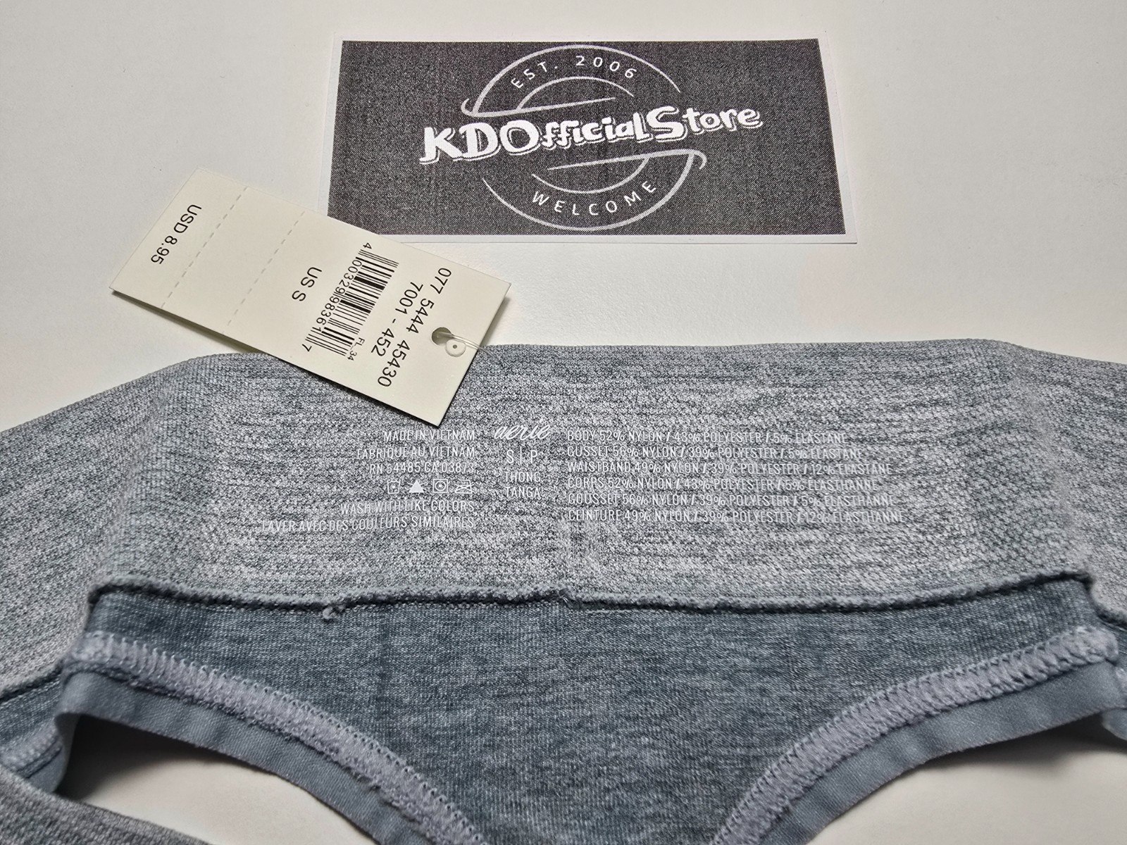 S American Eagle AERIE Seamless Thong Panties Underwear Gray