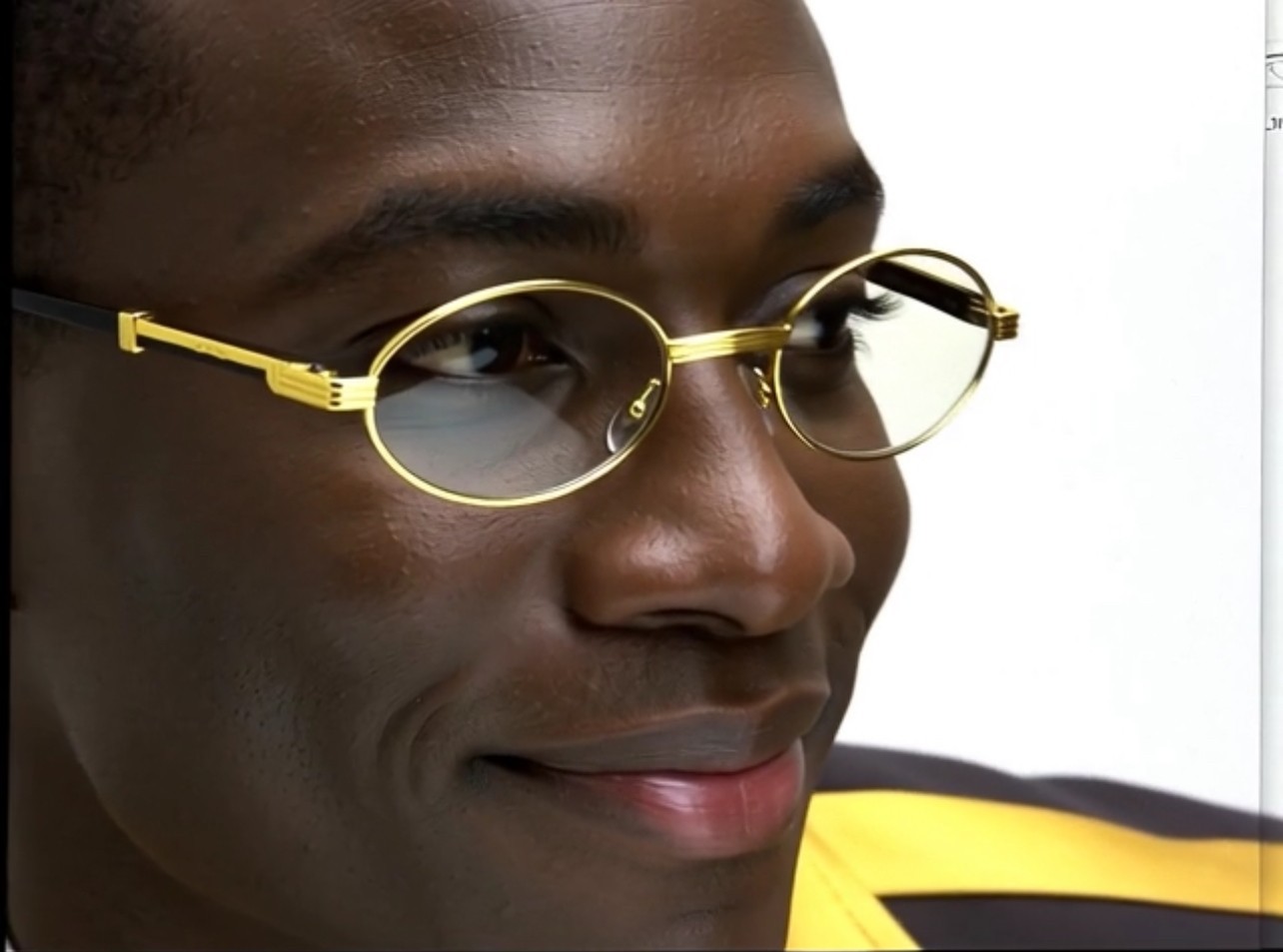 Mens Hip Hop 18k Gold Frame Oval Shape Clear Lens Wood Grain Retro Eye Glasses